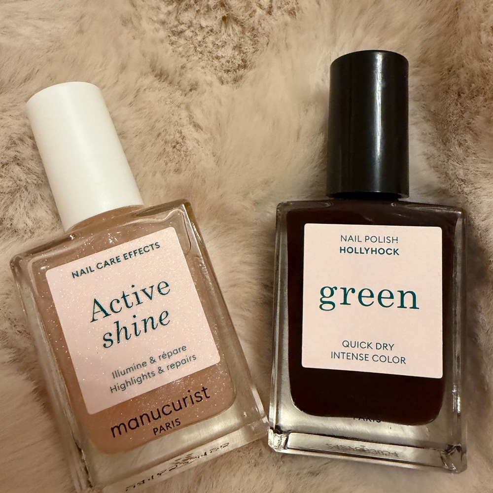 Active Shine Nail Care and Hollyhock Green Nail Polish Set